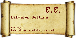 Bikfalvy Bettina névjegykártya